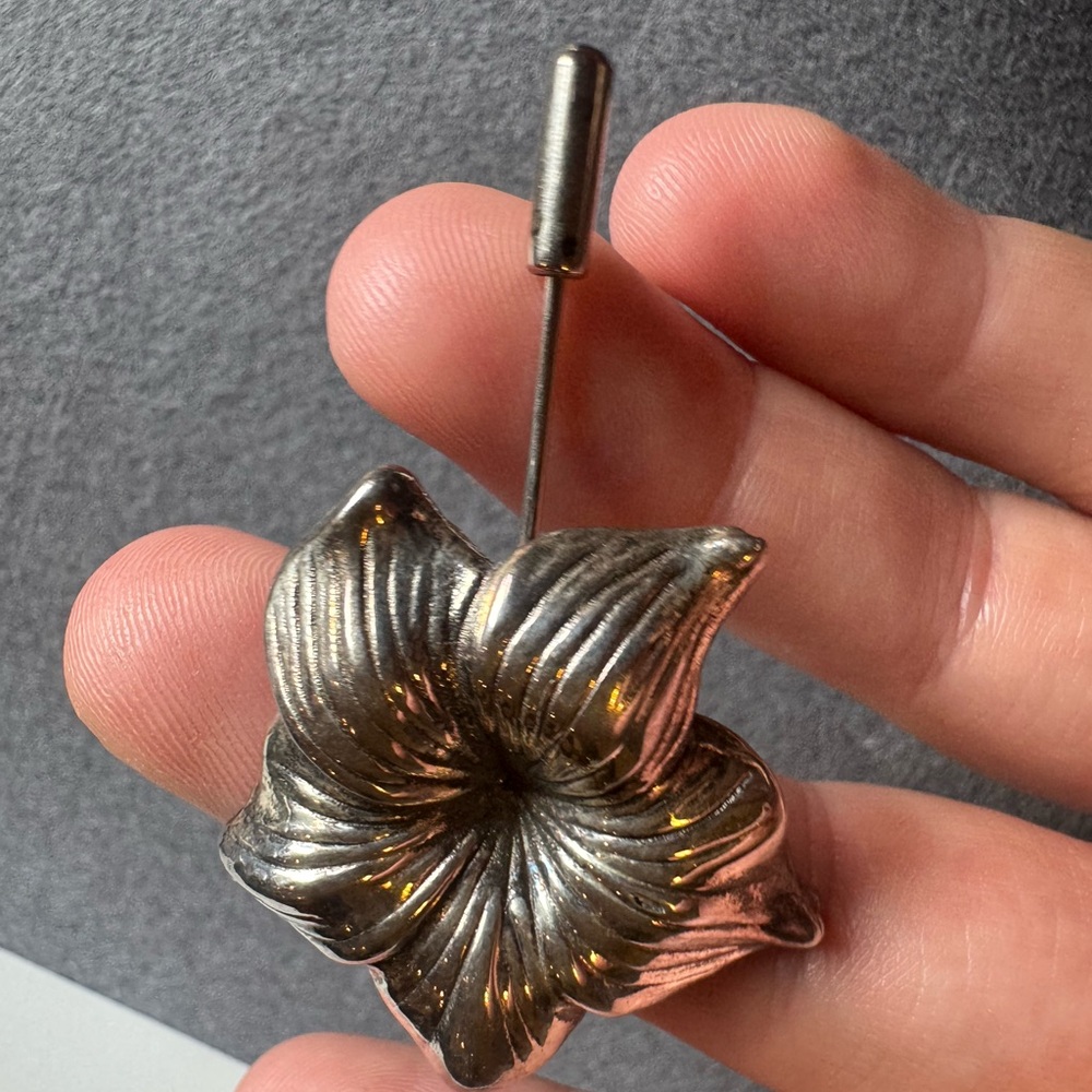 Vintage Sterling Silver Floral Stick Pin 6.4g - Picture 1 of 11